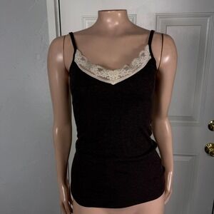 Vintage Y2K Old Navy Tank top Shirt Small Knit Lace Shirt Ribbed Cotton UU24